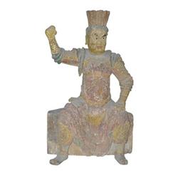 Nice Old Chinese Wood Guardian Heaven Deity #1136548