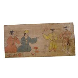 Nice Chinese han Dynasty painted wood panel #1136553