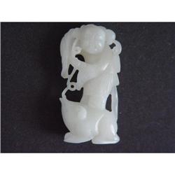 Chinese carved White jade Boy #1136578