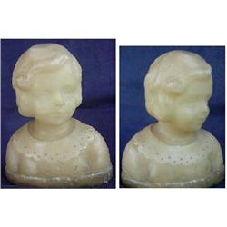 ALABASTER STATUE CARVED BUST OF A YOUNG GIRL #1136790