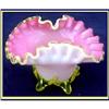 Image 1 : VICTORIAN CASED GLASS BASKET -PINK WHITE YELLOW#1136796