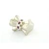 Image 1 : Retro 18k White Gold Ruby and Diamond Ring #1147705