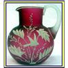 Image 1 : WEBB CAMEO STYLE GLASS PITCHER W/  BIRD #1148471