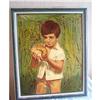 Image 1 : Vintage Boy & Seashell Painting By W.Cottens #1157946