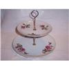Image 1 : Moss Rose 2 Tier Tidbit Tray by Enesco Japan #1173290