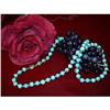 Image 1 :  YELLOW GOLD AND TURQUOISE BEAD NECKLACE  #1173383