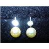 Image 1 : CUTE VICTORIAN EARRINGS W/ DIAMOND & PEARL #1173386