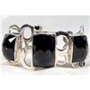 Image 1 : Mystical Faceted BLACK onyx Cuff Bracelet #1174953
