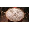 Image 1 : LACE Vanity Tray ANTIQUE Oval 2 HANDLES #1175017