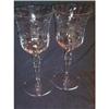 Image 1 : Eight Cut Glass Cornflower Optic Water Goblets #1175065