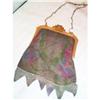 Image 1 : Hand Painted Dresden Mesh Vintage Purse #1175313