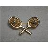 Image 1 : Estate 18K YG Gold Pearl Tennis Racquet Brooch #1175869