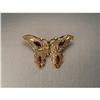 Image 1 : Estate 14K Gold Ruby Emerald Butterfly Brooch #1175934