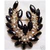 Image 1 : Vintage Black Clear Juliana Rhinestone Brooch #1175996