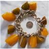 Image 1 : Vintage Bakelite butterscotch charm bracelet #1175998