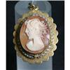 Image 1 : Estate Vintage Shell Portrait Cameo Gold-tone #1176233