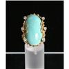 Image 1 : Estate Persian Turquoise  Diamond Gold ring 18k#1176263