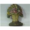 SMALL CAST IRON BASKET OF FLOWERS DOORSTOP #1176442