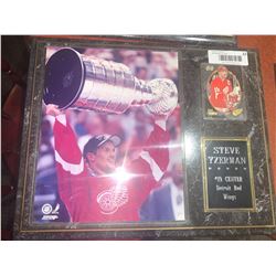 Mounted Plaque with card of Steve Yzerman