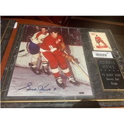 Mounted & Signed Plaque with card of Gordie Howe