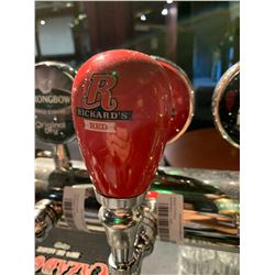 Lot of 2 - Beer Tap Head & Plaque - Ricards Red