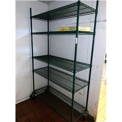 Green Metro rack on wheels 5 shelf