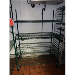 Green Metro rack on wheels 4 shelf