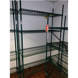 Green Metro rack on wheels 4 shelf