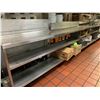 Image 1 : Stainless 24 ft shelving unit - 3 sections of 8 ft.  NOTE: ALL DISCONNECTIONS MUST BE COMPLETED BY L
