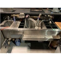 Stainless 5 foot cocktail sink with taps and inserts ( does not include dispensing equipment) â€‹â€‹