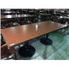 Image 2 : Rectangular Double pedestal restaurant Table - 38 x 84 inches, metal base