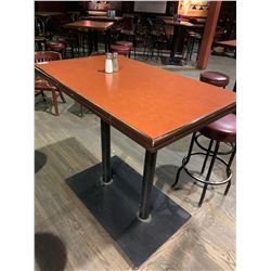 Rectangular double pedestal Bar Table - 30 x 46 inches, metal base