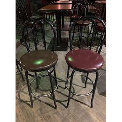 Metal High Back Swivel Bar Stool - Vinyl Seat