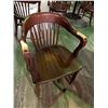 Image 3 : Solid Oak Slate Back Restaurant Arm Chair