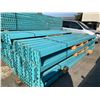 Image 2 : 10 - 18' HIGH BLUE INDUSTRIAL PALLET RACK UPRIGHTS WITH 54 - 12' LONG BLUE CROSSBARS
