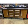 Image 2 : WOODGRAIN STEELMAN 7FT WORK BENCH WITH 10 DRAWERS, 2 CABINETS, LOCK AND ANTI-SLIP LINERS