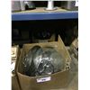 Image 2 : SHELF OF 2 BOXES OF ASSORTED DISHWARE, FLUORESCENT LIGHT BULBS & 2 BLACK FILE CABINETS