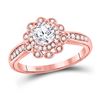 Image 1 : Round Diamond Solitaire Bridal Wedding Engagement Ring 1 Cttw 14kt Rose Gold - REF-230F5W