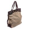Image 2 : Gucci Brown GG Canvas Leather Buckle Tote Bag