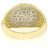 Image 7 : NEW Mens 14K Two Tone Gold Nugget Texture .60 ctw Oval Round Diamond Cluster Rin