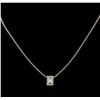 Image 2 : 0.41 ctw Diamond Pendant With Chain - 18KT White Gold