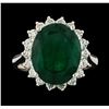 Image 2 : 6.88 ctw Emerald and Diamond Ring - 14KT White Gold