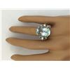 Image 5 : 11.18 CTW Natural Aquamarine 18K Solid White Gold Diamond Ring