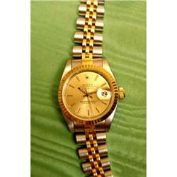 Lady's ROLEX Datejust  Quickset 14kt Gold/SS #1128279
