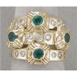 14K emerald stacking rings #1139199