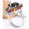 Image 4 : 4.89 CTW Natural Sapphire 18K Solid White Gold Diamond Ring