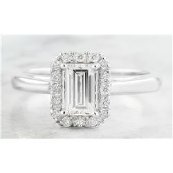 0.84 CTW Diamond 18K White Gold Ring