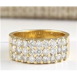 1.40 CTW Natural Diamond Ring 18K Solid Yellow Gold