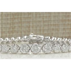 7.50 CTW Natural Diamond Bracelet In 18K Solid White Gold