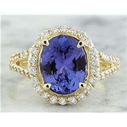 1.95 CTW Tanzanite 18K Yellow Gold Diamond Ring